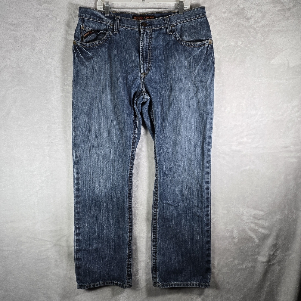 Ariat FR M4 Low Rise Boot Jeans Mens 38x32  Blue Flame Resistant Denim Workwear